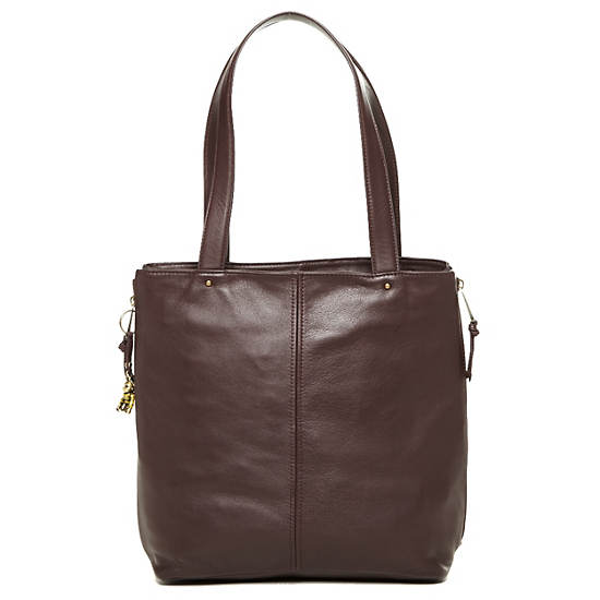 Hermine Leather Tote,Dazzling Yellow,large