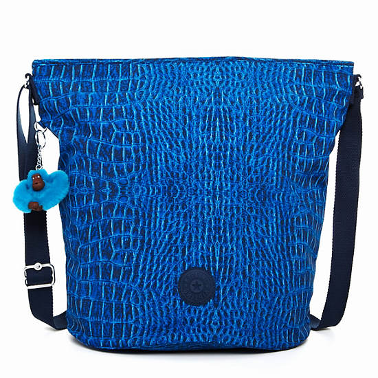 Mimmie Print Tote,Skyler Blu Croc,large