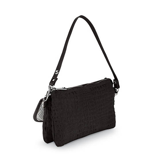 Vecka Wallet,Metallic Pewter Croc,large