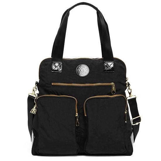 Maddie Handbag,Black Gold Mix,large