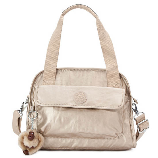 STAR SMALL METALLIC HANDBAG,Toasty Gold,large