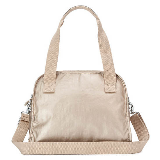 STAR SMALL METALLIC HANDBAG,Toasty Gold,large