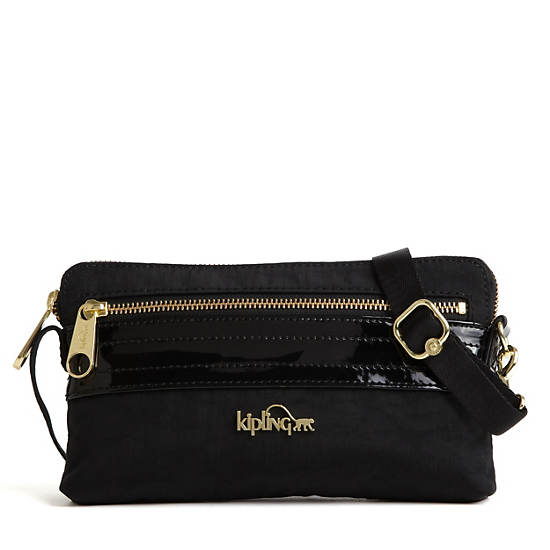 Iani Crossbody Bag,Black Patent Combo,large