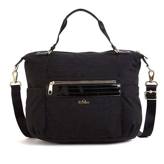 Marly Handbag,Black Patent Combo,large
