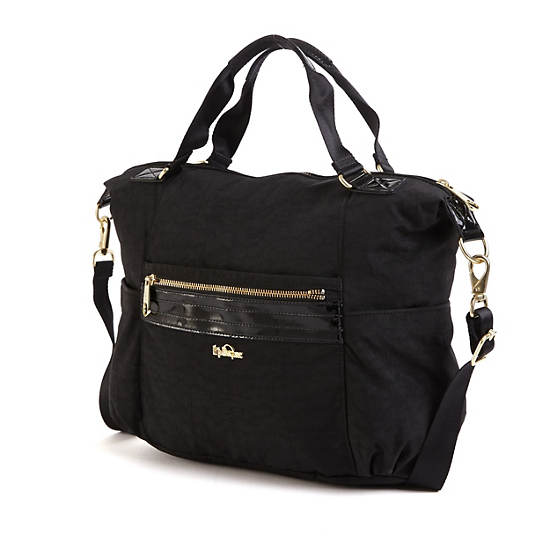 Marly Handbag,Black Patent Combo,large