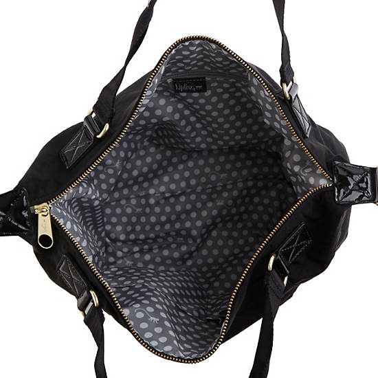 Marly Handbag,Black Patent Combo,large