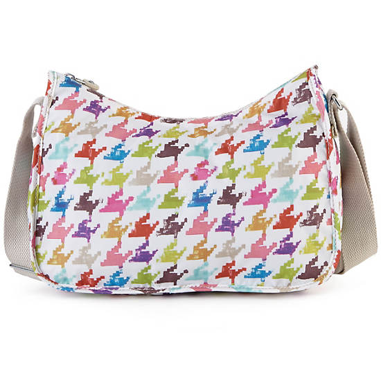 Sara Jane Printed Crossbody Bag,Houndstooth Multi,large