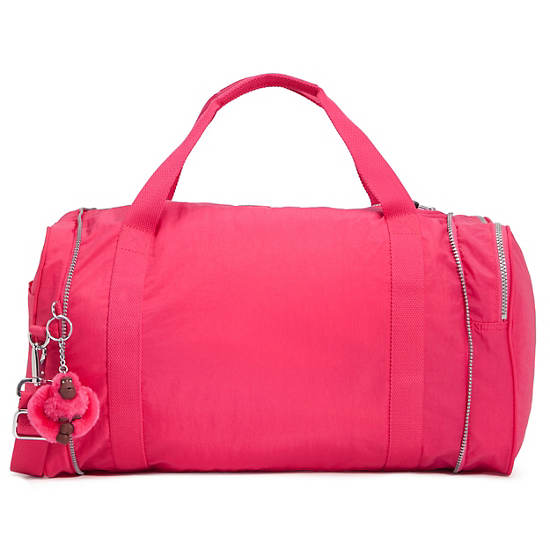 FLONA FOLDABLE DUFFLE BAG,Vibrant Pink,large