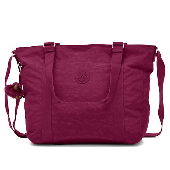 Adara Medium Tote,Deep Red,large