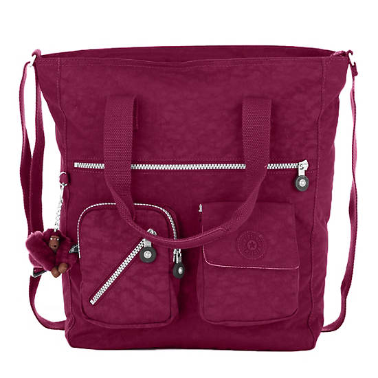 Johanna Tote Bag,Deep Red,large