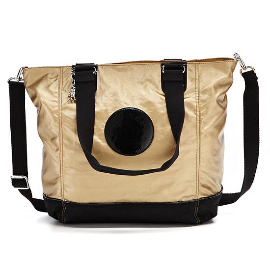 Shopper Combo Metallic Tote,Popsicle Orange,large