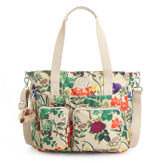 SADY PRINTED TOTE BAG,Frond Neutral,large