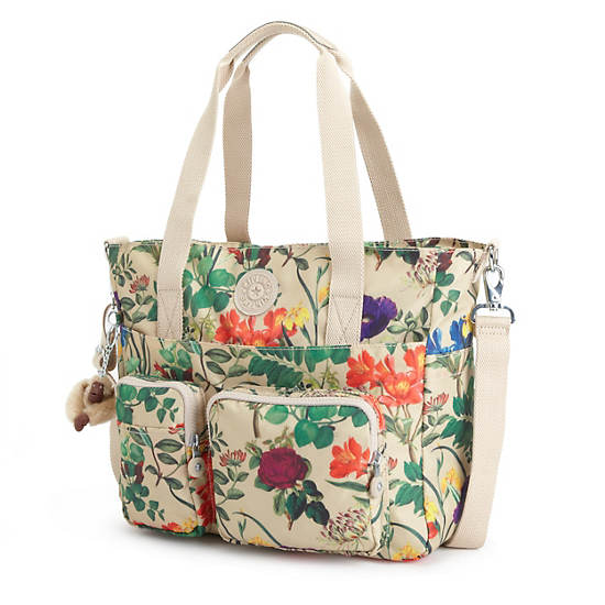 SADY PRINTED TOTE BAG,Frond Neutral,large