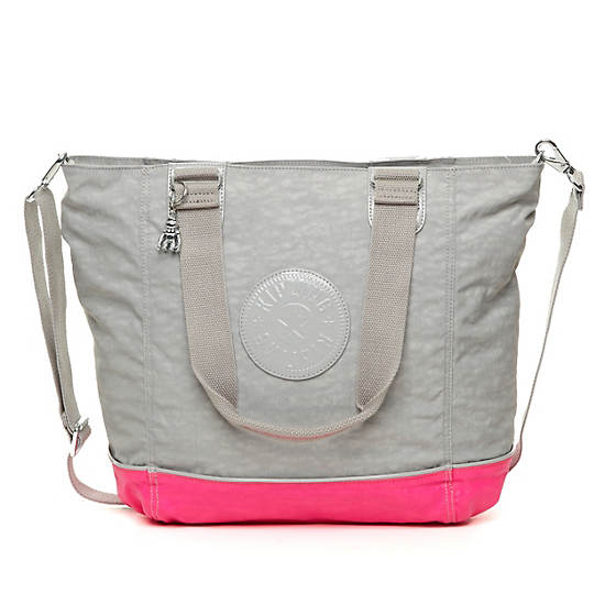 Shopper Combo Coated Tote,Gntlegreylaquersuperpnkco,large