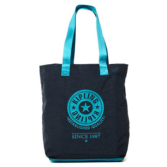 Hip Hurray Foldable Tote Bag,True Blue,large