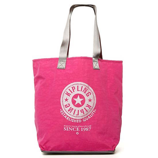 Hip Hurray Foldable Tote Bag,Very Berry,large