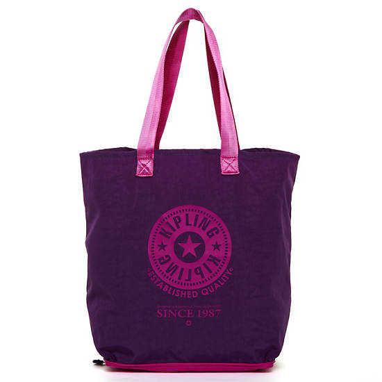 Hip Hurray Foldable Tote Bag,Purple Orchid,large