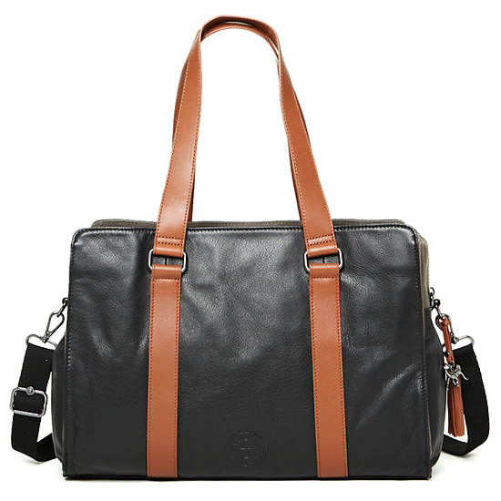 Helena Large Leather Tote,Geo Print Mix,large