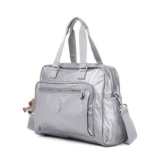 Alanna Metallic Diaper Bag,Platinum Metallic,large