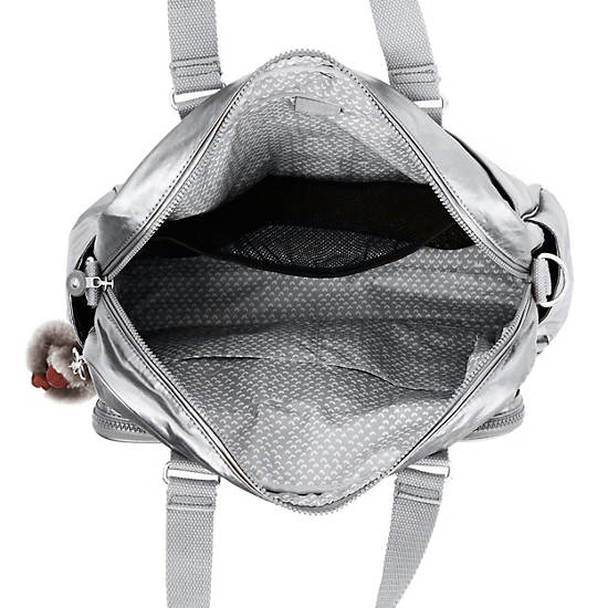 Alanna Metallic Diaper Bag,Platinum Metallic,large