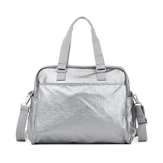 Alanna Metallic Diaper Bag,Platinum Metallic,large