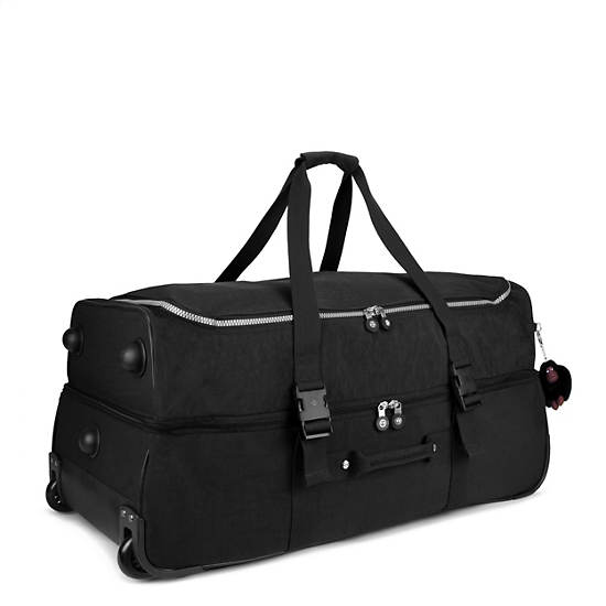 Teagan Large Wheeled Duffel,Black,large