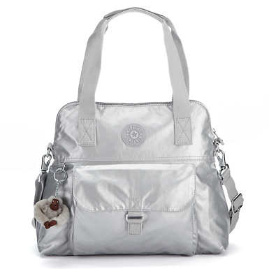 Pahneiro Metallic Handbag - Silver Metallic | Kipling