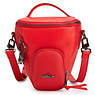 LEATHER CAMERA BAG,Raspberry Leather,small