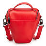 LEATHER CAMERA BAG,Raspberry Leather,small