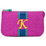 Creativity Large Pouch With Initial,Pink Orchid Multi,small