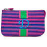 Creativity Large Pouch With Initial,Orchid Stripe,small