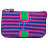 Creativity Large Pouch With Initial,Orchid Stripe,small