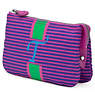 Creativity Large Pouch With Initial,Orchid Stripe,small