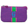 Creativity Large Pouch With Initial,Orchid Stripe,small