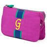 Creativity Large Pouch With Initial,Pink Orchid Multi,small