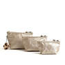 Chrissa Metallic Pouch 3-Pack,Toasty Gold,small