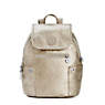 Abygail Small Metallic Backpack,Champagne Metallic,small