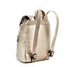 Abygail Small Metallic Backpack,Champagne Metallic,small