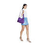 Felix Printed Handbag,Chevron Pool Blue,small