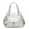 Pahneiro Medium Coated Handbag,Pearlized White,small