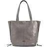 Hermine Leather Tote,Silver Leaf Metallic,small