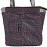 Hermine Leather Tote,Silver Leaf Metallic,small