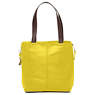 Hermine Leather Tote,Brilliant Yellow,small