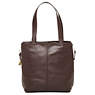 Hermine Leather Tote,Dazzling Yellow,small