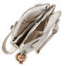 Brent Metallic Double Compartment Handbag,Metallic Pewter,small