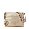 Alvar Metallic Crossbody Bag,Champagne Metallic,small