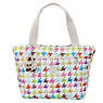 Jerimiah Printed Tote Bag,Houndstooth Multi,small