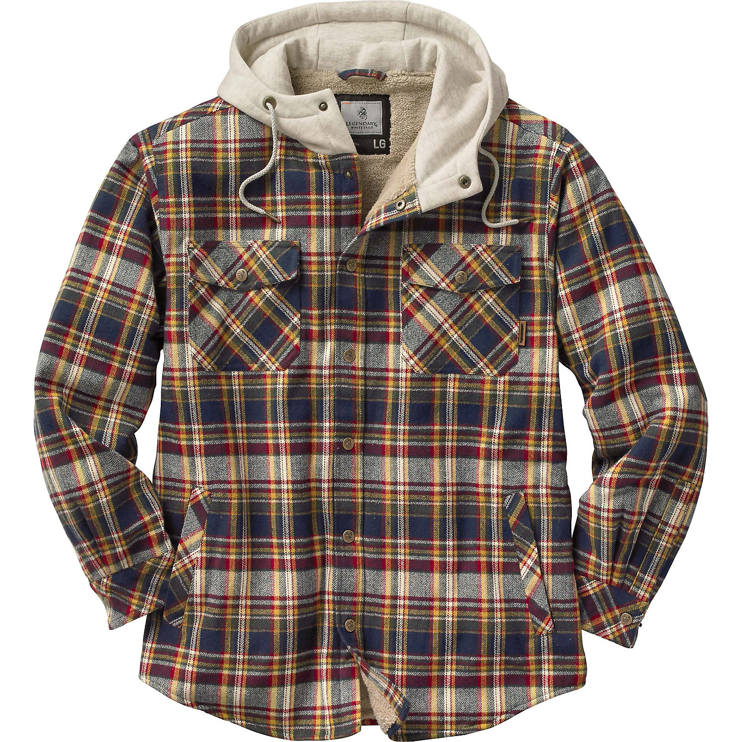 legendary whitetails camp night berber lined hooded flannel