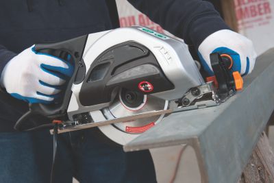 cutting steel plate with circular saw