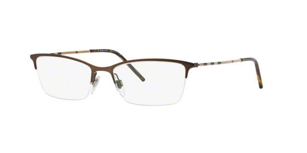 BE1278: Shop Burberry Brown/Tan Cat Eye Eyeglasses at ...